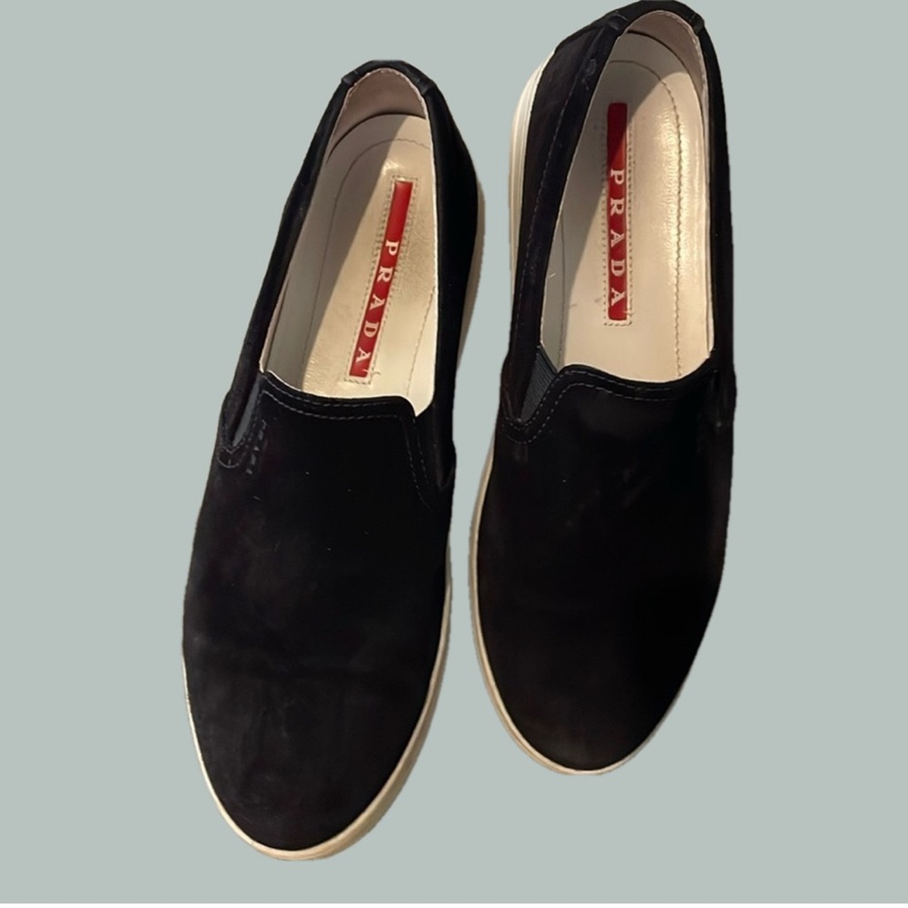 Prada Women’s Slip-on Sneakers Black Suede Size 8 (EU38) - Picture 6 of 7